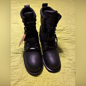 Harley Davidson men’s/unisex faded glory skull waterproof leather boots Sz 9.5